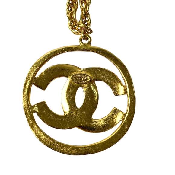 CHANEL Vintage Gold Logo Necklace